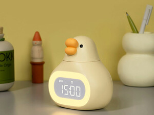 فروش چراغ خواب فانتزی سیلیکونی و ساعت زنگ‌دار دیجیتالی رومیزی شارژی Bedside Clock Night Light Ornament Alarm Multifunctional C18
