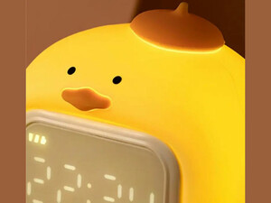 کیفیت چراغ خواب سیلیکونی و ساعت زنگ‌دار دیجیتالی فانتزی رومیزی C15 Cartoon Duck Alarm Clock Silicone Night Light