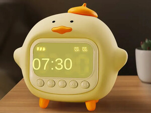 فروش چراغ خواب سیلیکونی و ساعت زنگ‌دار دیجیتالی فانتزی رومیزی C15 Cartoon Duck Alarm Clock Silicone Night Light