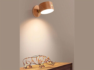 چراغ دیواری چوبی با قابلیت چرخش Wooden Wall Lamp USB Rechargeable Night Light Touch Dimming Magnetic 360 ° Rotate