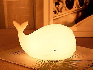 چراغ خواب سیلیکونی هفت رنگ طرح نهنگ Children Led Luminous Whale-shape Night Light 7-color Usb Rechargeable Silicone