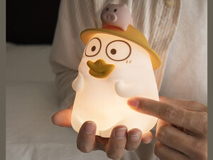 چراغ شب رومیزی سیلیکونی کارتونی Xiao Liu Ya pat lamp USB cute desktop ornament silicone
