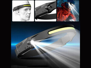 چراغ پیشانی LED قابل شارژ Hedlamp-02 All perspectives Induction Headlamp