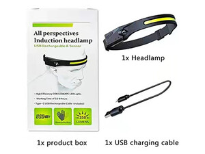 خرید بهترین چراغ پیشانی LED قابل شارژ Hedlamp-02 All perspectives Induction Headlamp