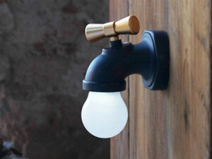 چراغ مدل شیر آب Vintage Retro Style USB Rechargeable Smart Voice Control Faucet Tap Lamp LED Night Light
