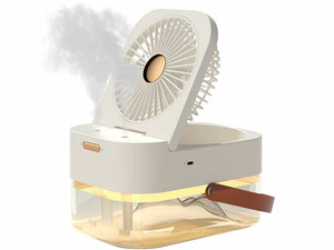 پنکه رومیزی، مرطوب کننده هوا و چراغ خواب رومیزی شارژی Desktop Fan, Night Light 4000mAh, Humidifying Fan 2.5L