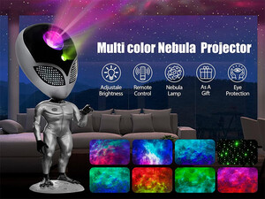 بهترین پروژکتور نور شب مدل آدم فضایی با چرخش 180 درجه valktech Night Light Star Projector, Upgraded 180° Rotating ET aliensun Light Projector