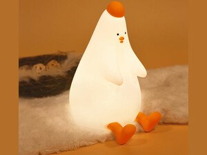 چراغ خواب کودکانه عروسکی شارژی کودکانه Cute chicken pat silicone color-changing night light USB rechargeable LED