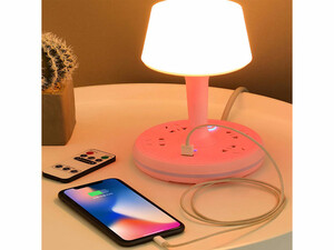 قیمت چراغ رومیزی هوشمند دارای سه سوکت و دو پورت یو اس بی Multifunctional USB Desk Lamp by remote control