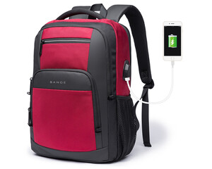 کوله پشتی ضد آب یو اس بی دار بنج BANGE BG-1921 Waterproof Backpack with USB Charging Port