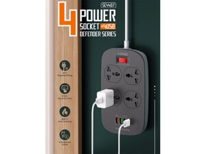 چند راهی 4 سوکت و 4 یو اس بی الدنیو Ldnio SC4407 Power Strip