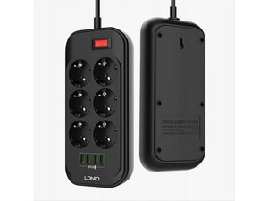 چند راهی 6 سوکت و 4 یو اس بی الدنیو Ldnio SE6403 Power Strip