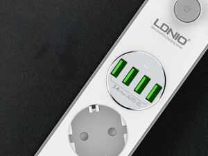چند راهی 4 سوکت و 4 یو اس بی الدنیو LDNIO SE4432 Power Socket