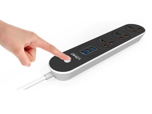 چند راهی برق و هاب شارژر الدنیو LDNIO Universal Power Strip Adapter SC3301 دارای کلید کنترل جریان برق