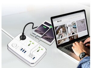 چند راهی 3 سوکت و 6 یو اس بی باوین Bavin 3 Power Socket 6 USB