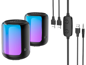 خرید اسپیکر  بلوتوث رومیزی دسکتاپ هوکو Hoco Wireless and wired speakers BS56 Colorful for PC