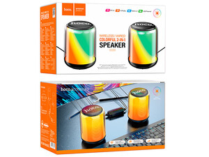 کیفیت اسپیکر  بلوتوث رومیزی دسکتاپ هوکو Hoco Wireless and wired speakers BS56 Colorful for PC