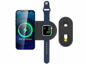 پایه شارژ گوشی آیفون و ساعت هوشمند آها استایل AhaStyle 2-in-1 PT135 Silicone stand Matched for MagSafe and iWatch