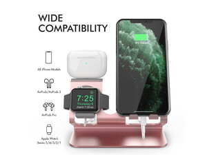کیفیت پایه استند شارژ آها استایل AhaStyle ST05 3in1 Aluminium Stand for Smart Phone/Apple Watch/Airpods