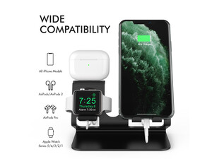 پایه استند شارژ آها استایل AhaStyle ST05 3in1 Aluminium Stand for Smart Phone/Apple Watch/Airpods