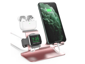پایه استند شارژ آها استایل AhaStyle ST05 3in1 Aluminium Stand for Smart Phone/Apple Watch/Airpods