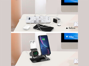 فروش پایه استند شارژ آها استایل AhaStyle ST05 3in1 Aluminium Stand for Smart Phone/Apple Watch/Airpods