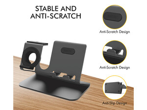 پایه استند شارژ آها استایل AhaStyle ST05 3in1 Aluminium Stand for Smart Phone/Apple Watch/Airpods