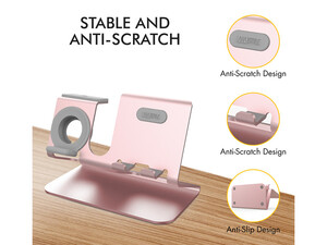 خرید پایه استند شارژ آها استایل AhaStyle ST05 3in1 Aluminium Stand for Smart Phone/Apple Watch/Airpods
