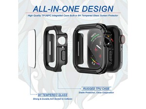 محافظ صفحه نمایش شیشه ای و قاب اپل واچ سری7 سایز 45 میلی متر لیتو LITO S+ Apple Watch Series 7 45mm Armor Glass &amp;amp; Case
