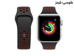بند سیلیکونی اپل واچ 44 و 45 میلی متر طرح نایک پورودو Porodo iGuard Sport Silicone Band Apple Watch 44/45mm