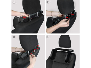 بالش ساپورت جانبی گردن و تکیه سر خودرو قابل تنظیمAdjustable Car Headrest Side Sleeping Neck Support Pillow Black CHP05