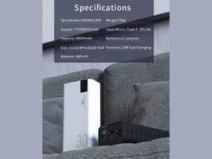 شارژر همراه 30000 میلی آمپر کانفلون KONFULON A19 30000mAh Power Bank