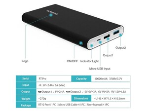 پاور بانک سریع روموس Romoss RTPro Power Bank 10000mAh