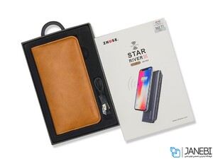 پاوربانک شارژر وایرلس و کیف چرمی ظرفیت ۶۰۰۰ Zhuse ZS-PB-025 6000mAh
