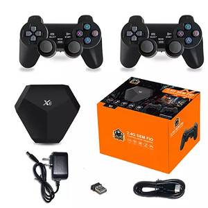 کنسول بازی X6 4K HD بی سیم با جعبه بازی مینی بازی های کلاسیک X6 4K HD Wireless Game Console with 15,000+ Classic Mini Games Game Box