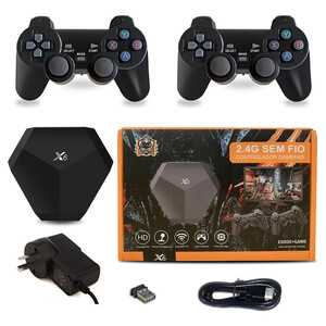 بهترین کنسول بازی X6 4K HD بی سیم با جعبه بازی مینی بازی های کلاسیک X6 4K HD Wireless Game Console with 15,000+ Classic Mini Games Game Box