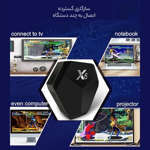 کیفیت کنسول بازی X6 4K HD بی سیم با جعبه بازی مینی بازی های کلاسیک X6 4K HD Wireless Game Console with 15,000+ Classic Mini Games Game Box