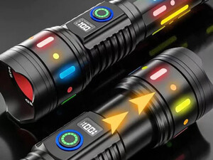 بهترین چراغ قوه تلسکوپی فلوروسنت 50 وات Multifunction Telescopic Zoom Fluorescent Light Absorber Flashlight