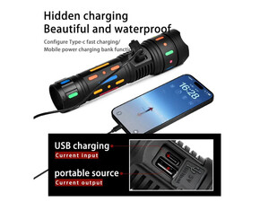 ارزانترین چراغ قوه تلسکوپی فلوروسنت 50 وات Multifunction Telescopic Zoom Fluorescent Light Absorber Flashlight
