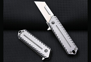 خرید چاقو آنباکسینگ جمع‌شونده کشویی ضدزنگ Stainless steel heavy-duty utility unboxing knife