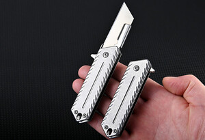کیفیت چاقو آنباکسینگ جمع‌شونده کشویی ضدزنگ Stainless steel heavy-duty utility unboxing knife