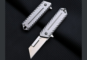 قیمت چاقو آنباکسینگ جمع‌شونده کشویی ضدزنگ Stainless steel heavy-duty utility unboxing knife