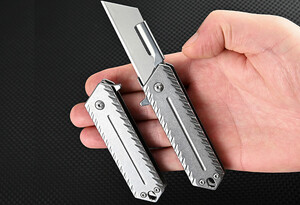خرید چاقو آنباکسینگ جمع‌شونده کشویی ضدزنگ Stainless steel heavy-duty utility unboxing knife