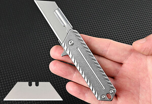 کیفیت چاقو آنباکسینگ جمع‌شونده کشویی ضدزنگ Stainless steel heavy-duty utility unboxing knife
