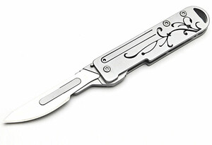 چاقو آنباکسینگ فلزی تاشوی قابل آویز از دسته کلید Stainless Steel Utility Unpacking Knife