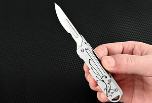 قیمت چاقو آنباکسینگ فلزی تاشوی قابل آویز از دسته کلید Stainless Steel Utility Unpacking Knife