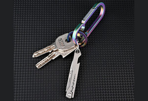 کیفیت چاقو آنباکسینگ تیتانیومی تاشوی قابل آویز از دسته کلید Titanium alloy mini folding knife
