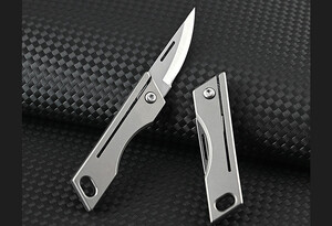 خرید چاقو آنباکسینگ تیتانیومی تاشوی قابل آویز از دسته کلید