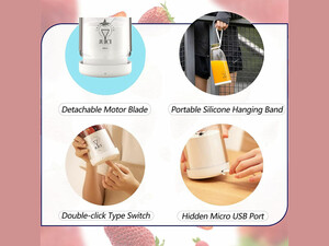 خرید مخلوط کن و غذاساز شارژی قابل حمل 500 میلی‌لیتر Portable Blender 2400mAh 6 blades 500ml