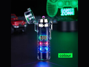 Cylindrical Electric Lighter With Flashlight HB-256
